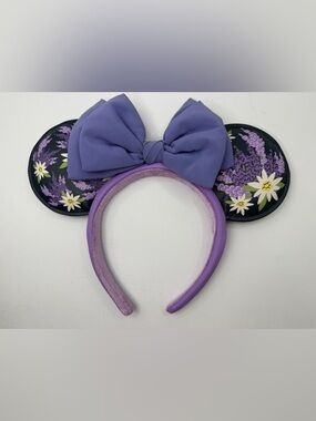 Disney Ears Headband Flowers French Lavender Lilac Purple Minnie Mouse